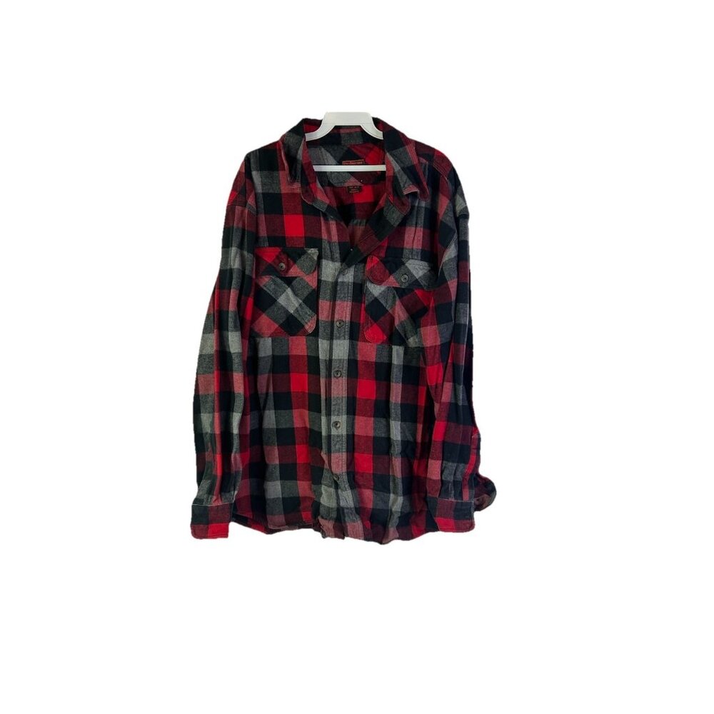 Vintage 90s FiveBrother Button Shirt Flannel Chamois Cloth Buffalo Check